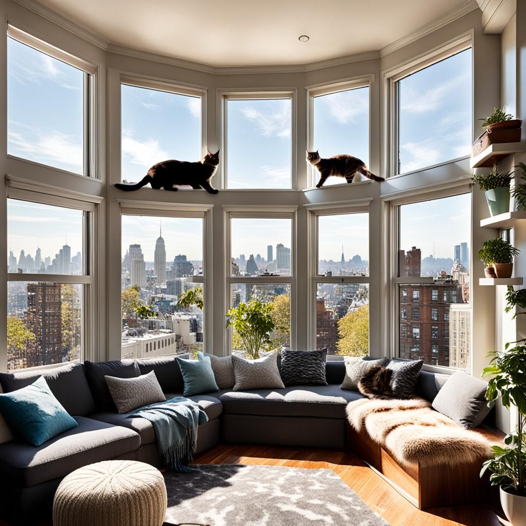 Cat Paradise: A Sunny Living Room Transformed