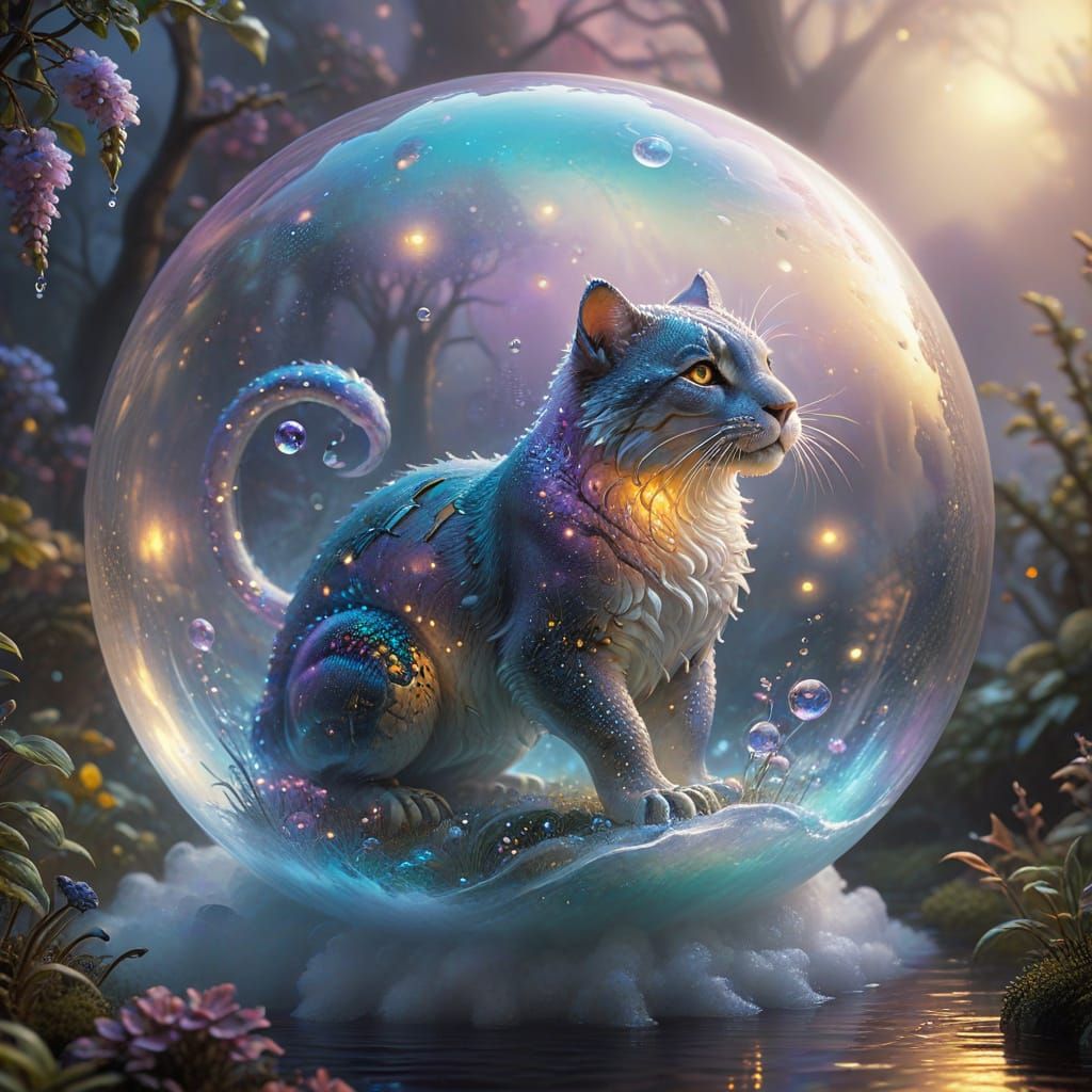 Creature in Floating Bubble: Ethereal Fantasy