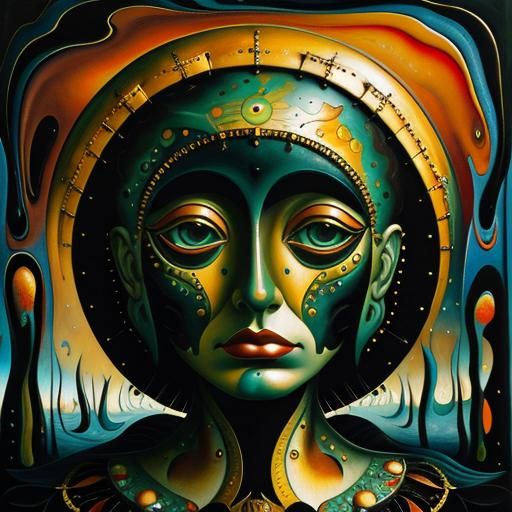 Surreal Melancholy Girl Lost in Thought