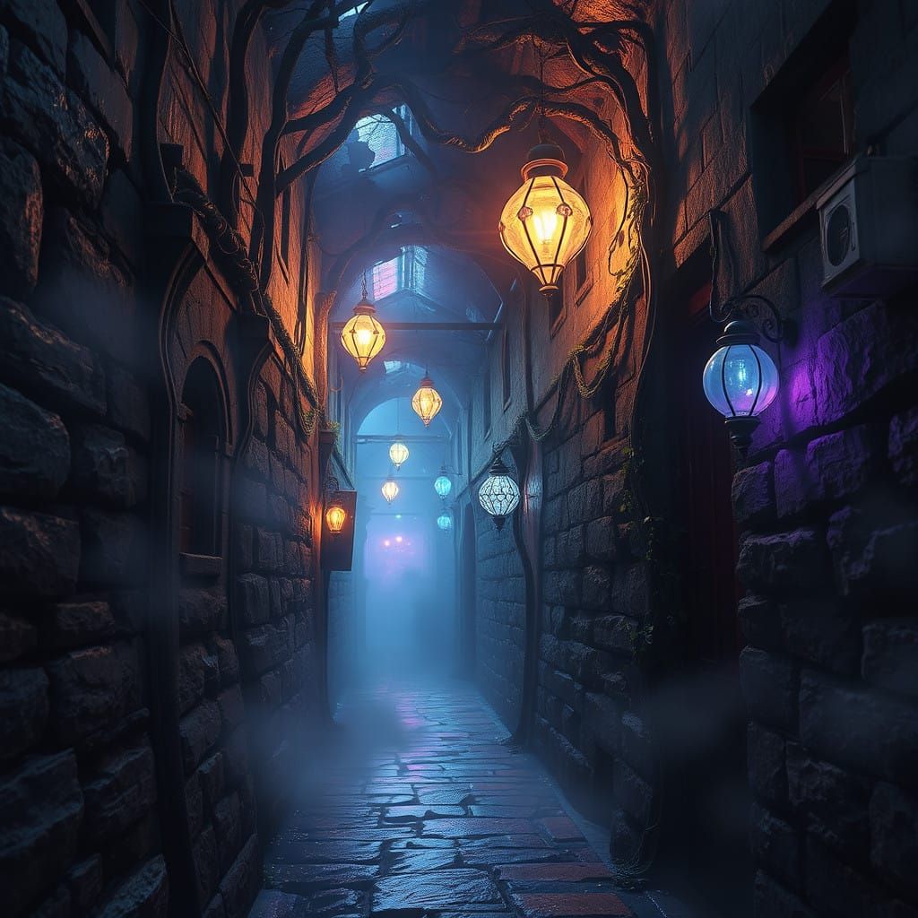 Mystical Paradox Alley in Iridescent Mist