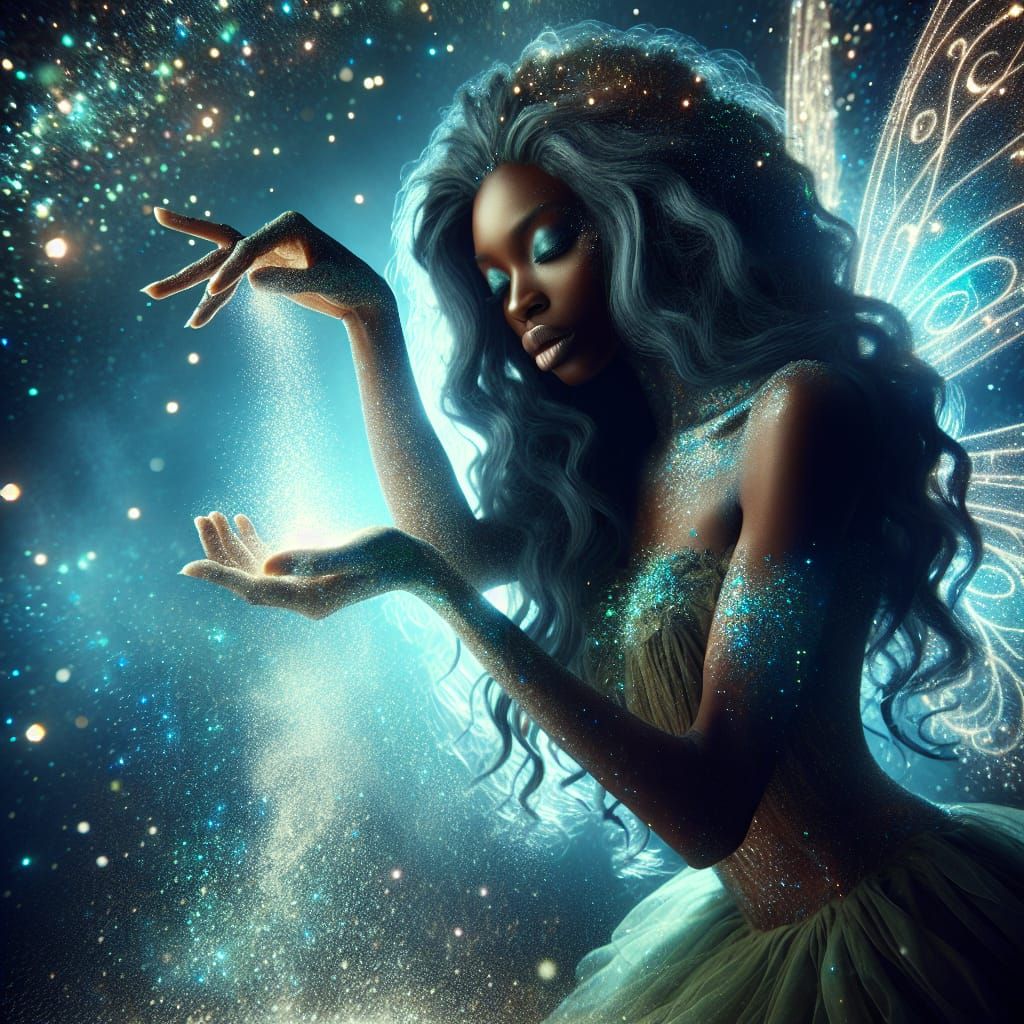 Ethereal African Fairy Sprinkling Twinkling Dust