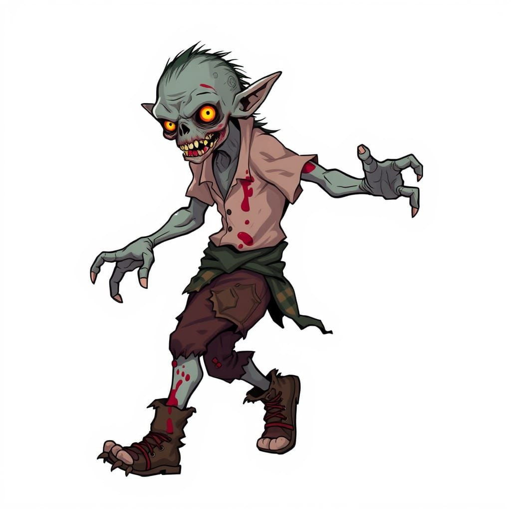 Mutilated Elf Zombie Stumbles Forward in Anime JRPG Pixel Ar...
