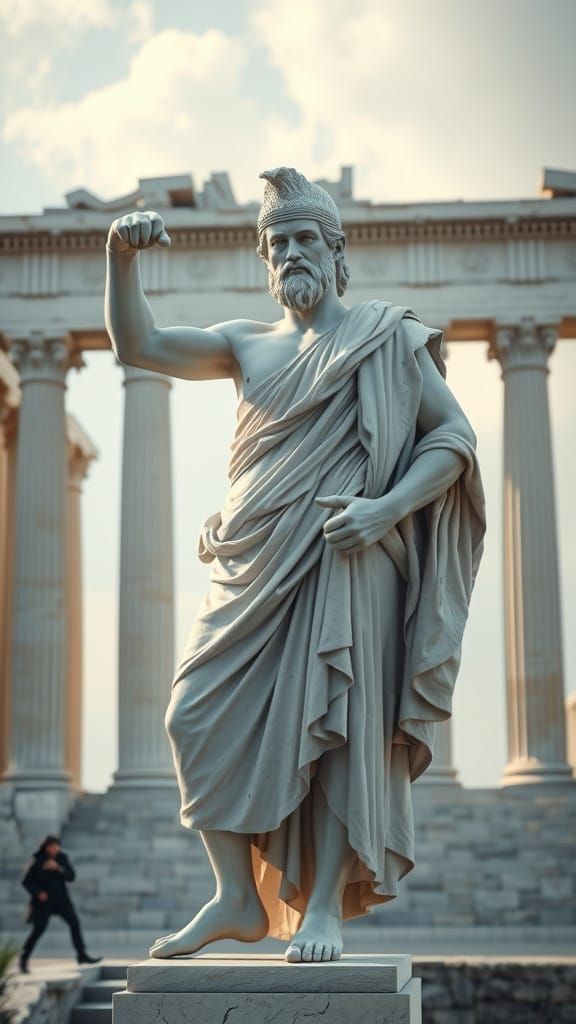 Ancient Roman Warrior in Epic Temple Setting