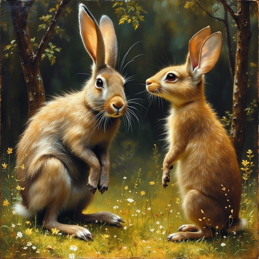 Hare-Sloth and Sloth-Hare in Hals and Picasso Styles