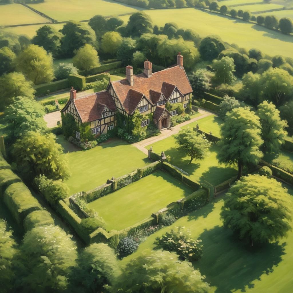 Idyllic Tudor House in English Landscape Garden
