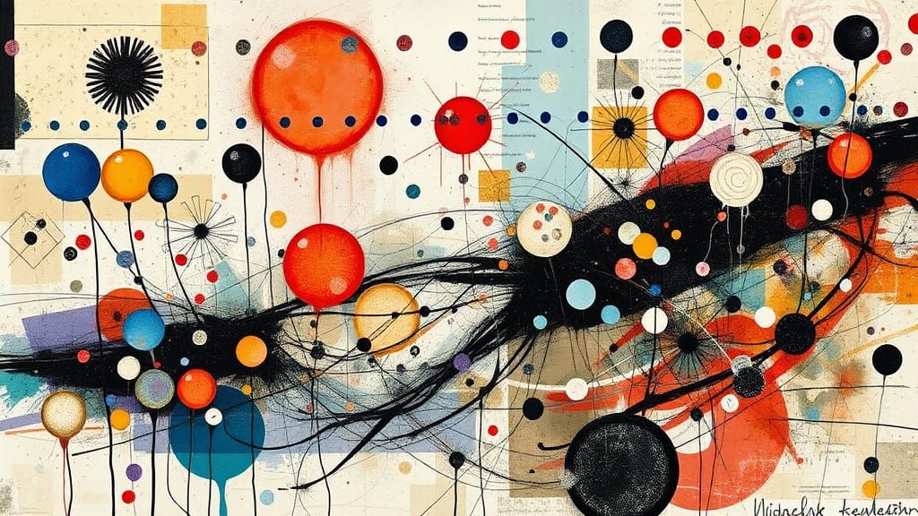 Abstract Stream of Consciousness Mixed Media Art