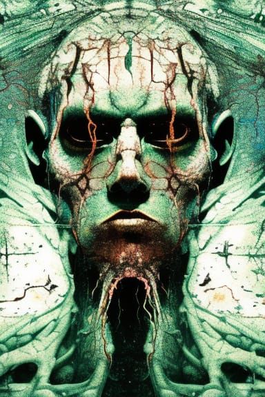 Ethereal Cthulhu Portrait in Watercolor Ink Style