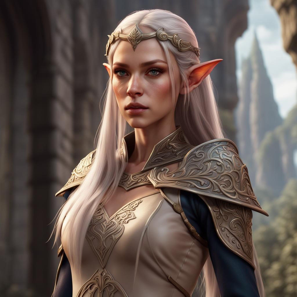 Fantasy Elf Hero in Detailed Matte Painting Style