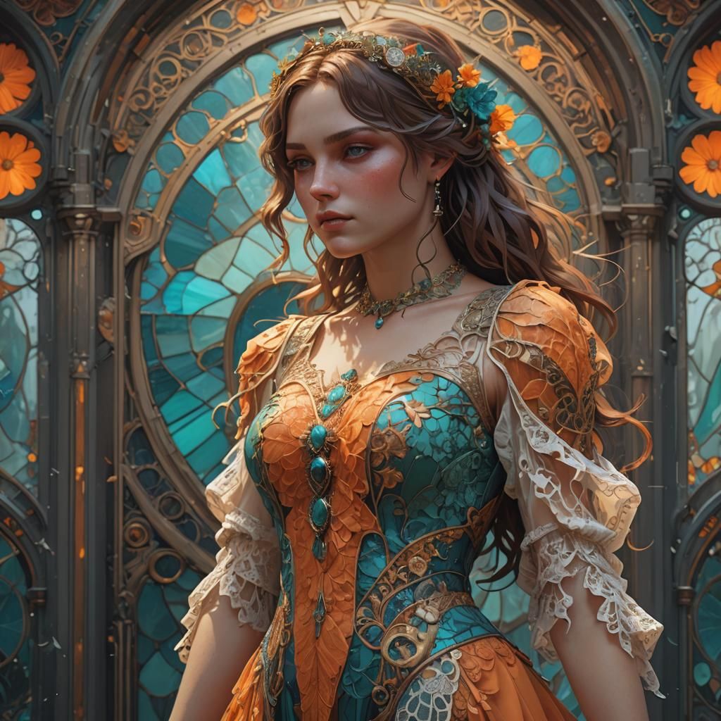 Hyperdetailed Lace Dress Concept Art in 8K