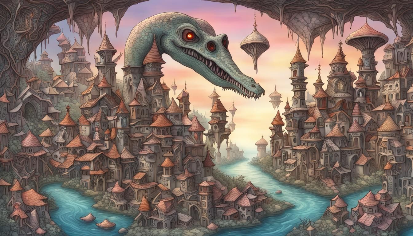 Fairy Town Meets Crocodia in Quantum Zentangle