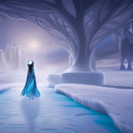 Ice Princess Creates Ice Path to Winter Palace
