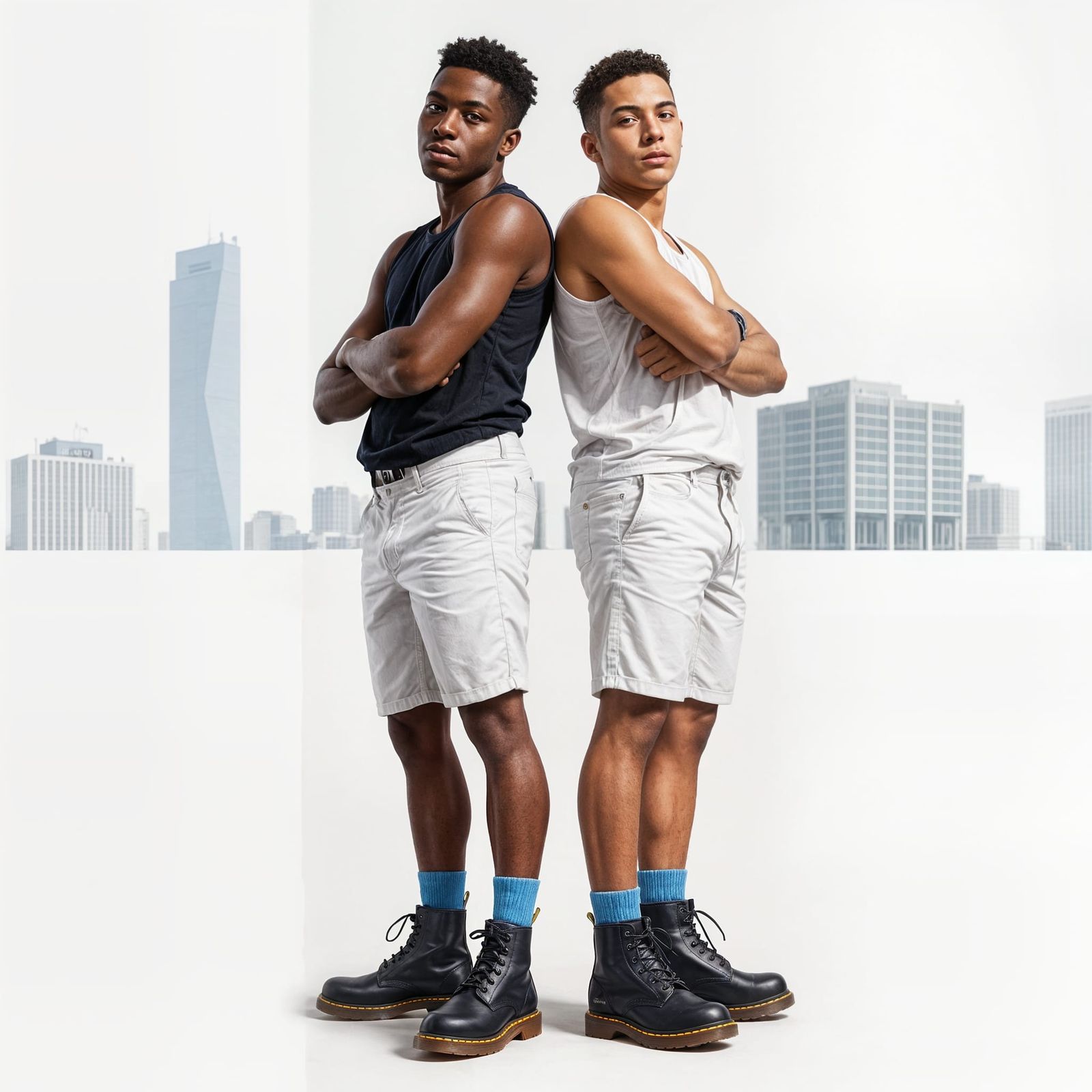 Diverse Friends Stand Together in Streetwear Style Poster