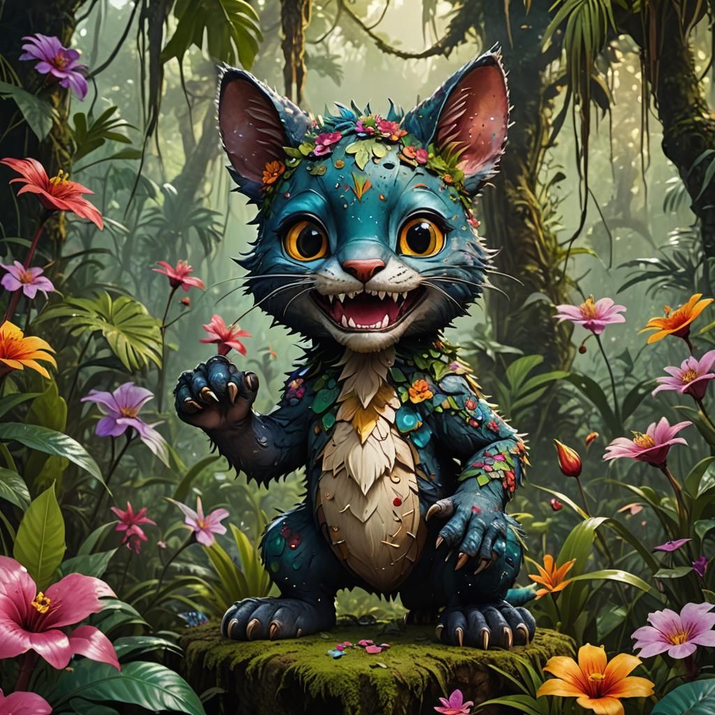 Giant Catasoraus in Jungle, Wes Anderson Style