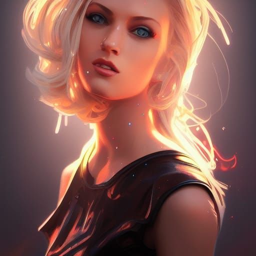 Hyperdetailed Portrait of a Blonde Woman