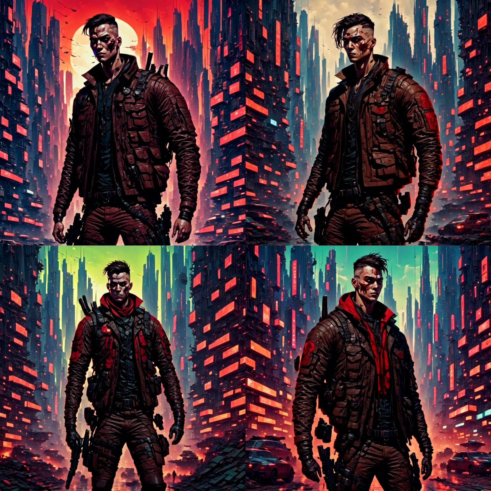 Cyberpunk Soldier Character Illustration