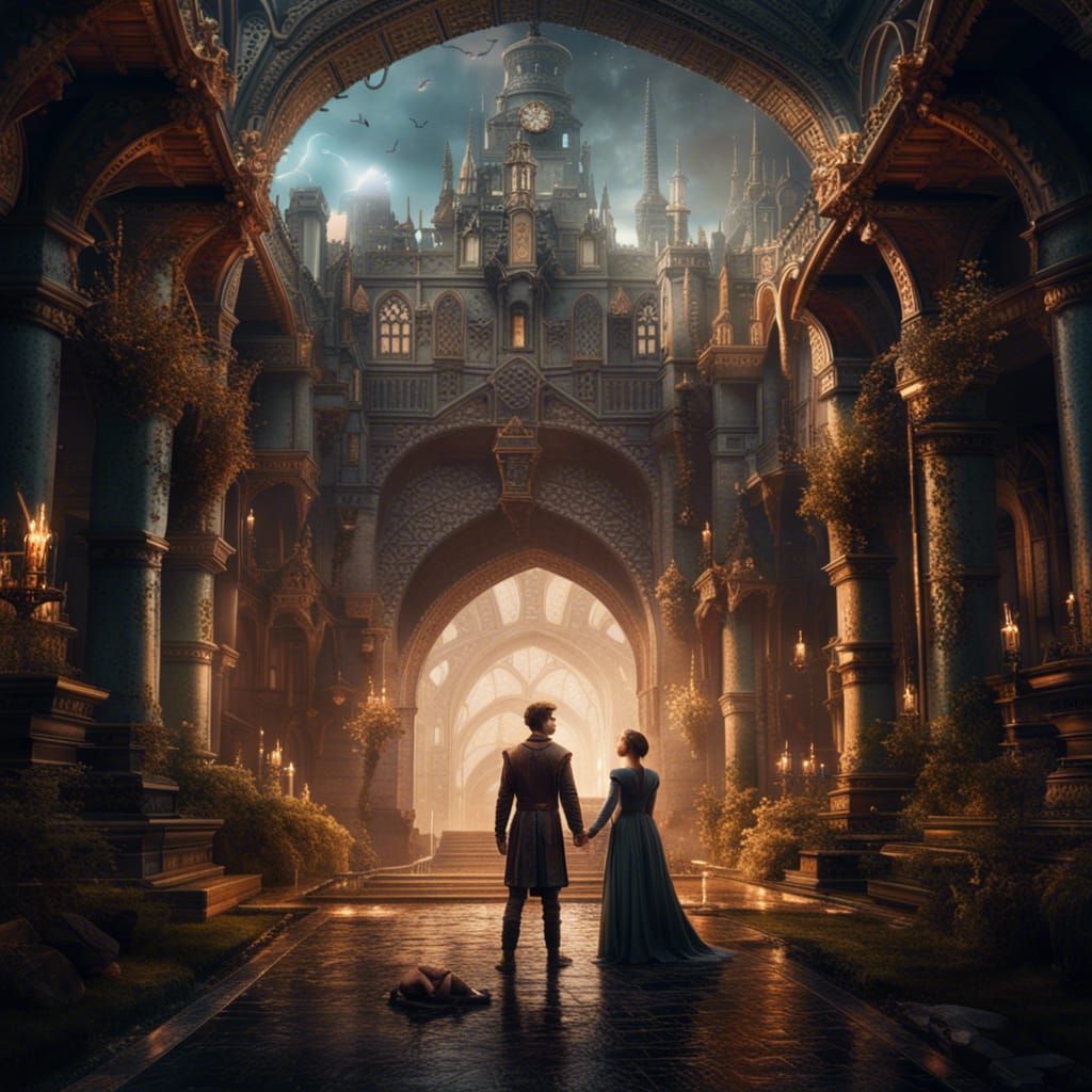 Fantasy Magicians in a Dramatic Digital Painting