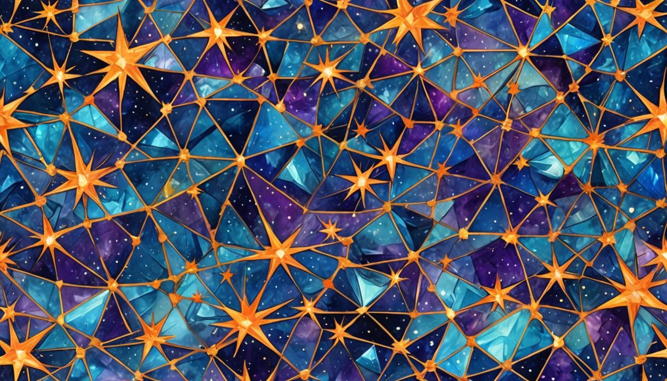 Celestial Crystal Art with Stars and Constellations