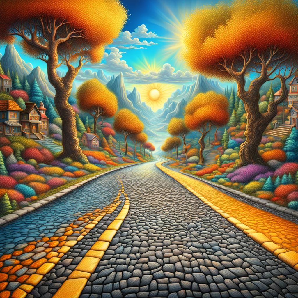 Road Comes to Life with Airbrush Art