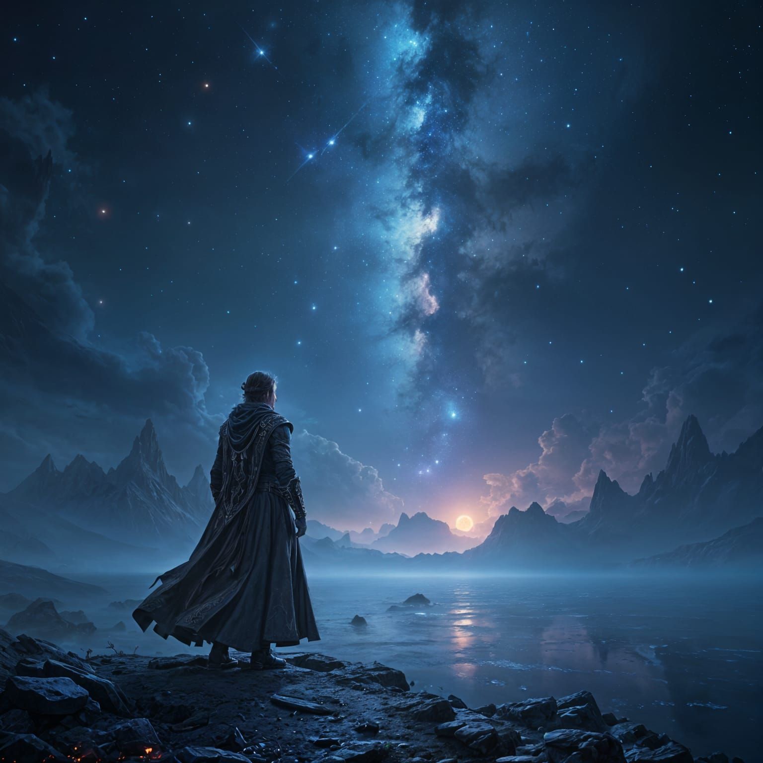 Infinity's Edge: Galaxy Lake at Dusk