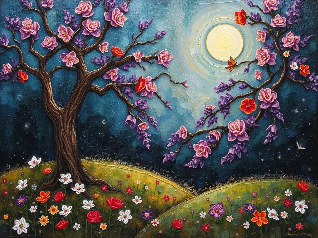 Whimsical Dreamscapes in Mixed Media Oil Painting