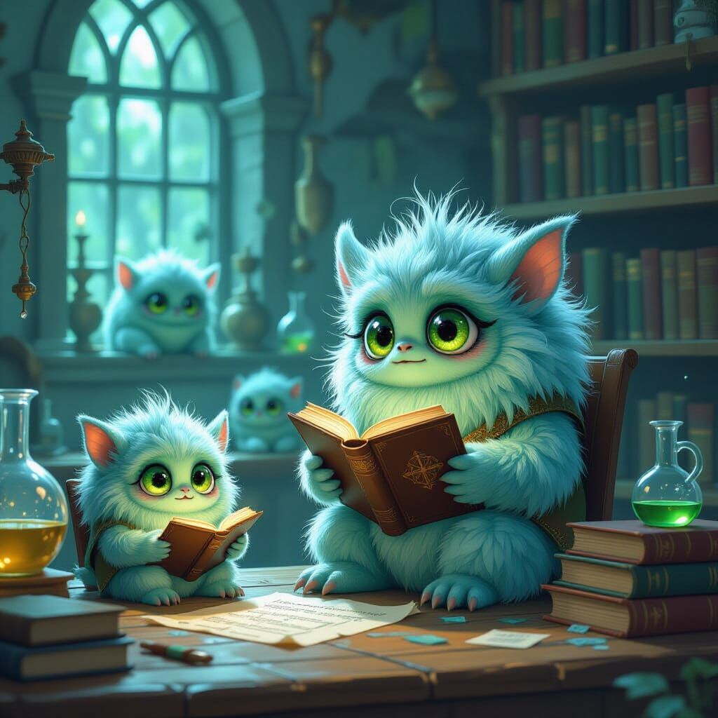 Fluffy Monsters in Alchemical Lab