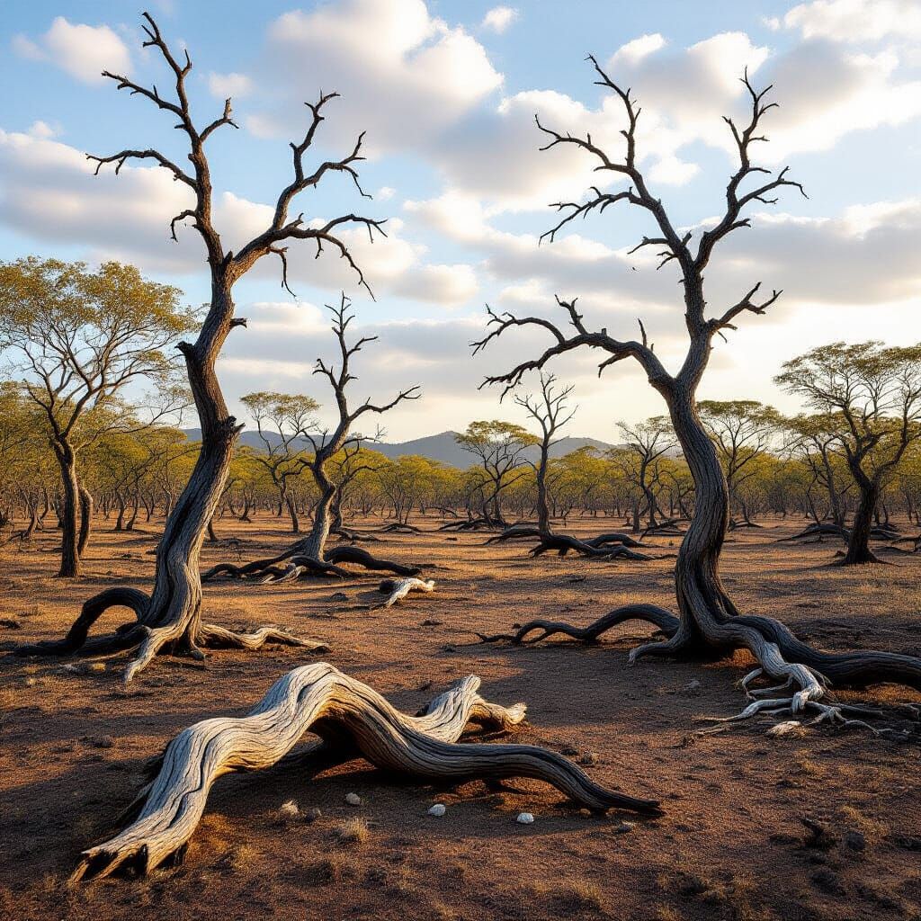 Hyperrealistic Dry Forest Devastation