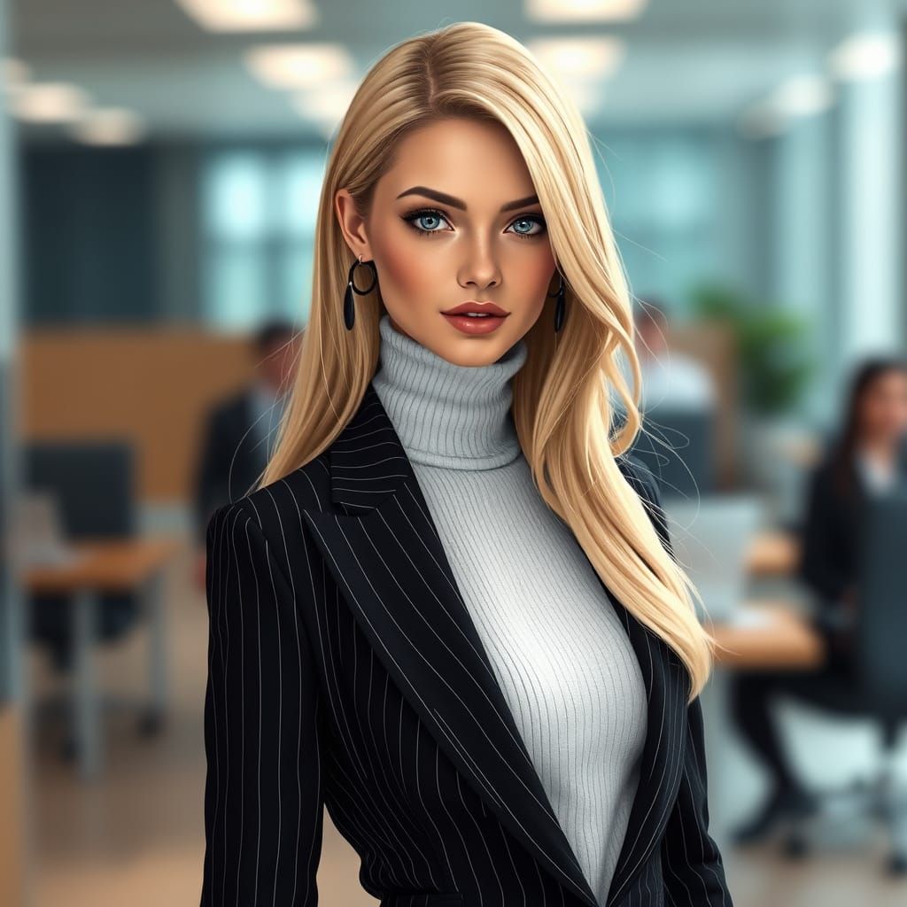 Polished Business Woman in High-Fashion Attire, Inspired by ...
