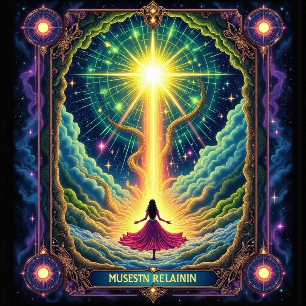 Cosmic Portal Reveals Mystical Forest Art