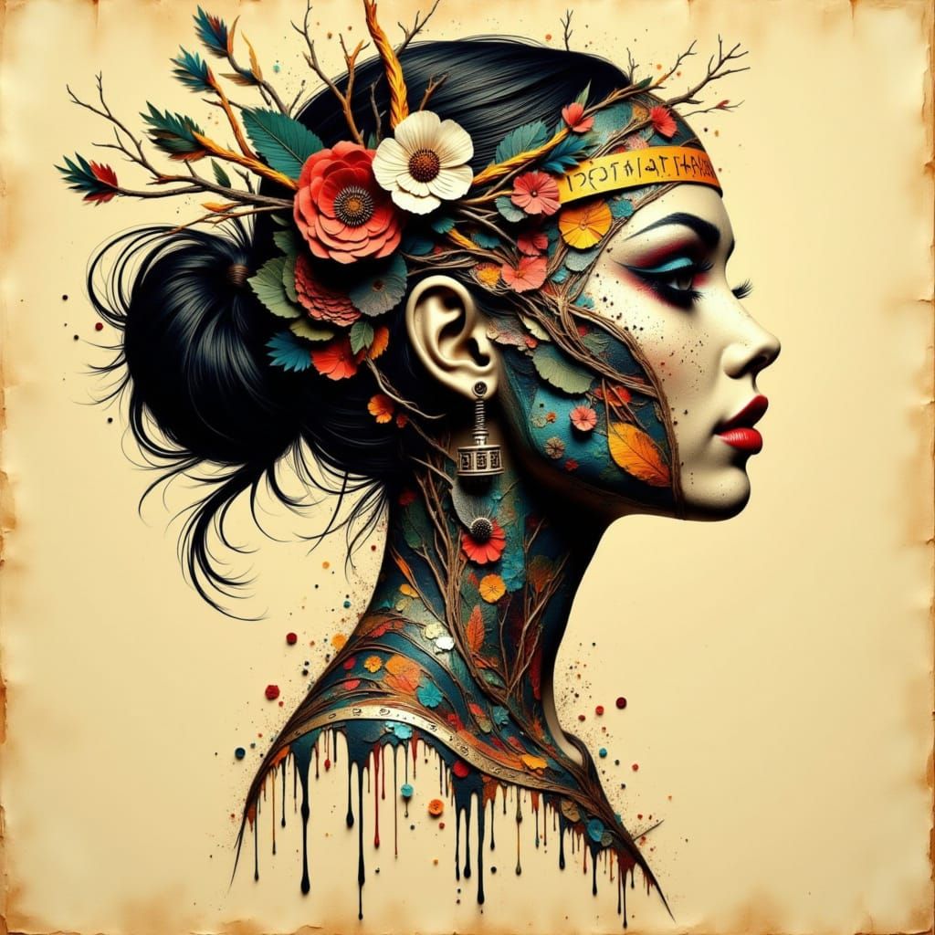 Surreal Cyberpunk Dreamscape in Neon Visceral Style