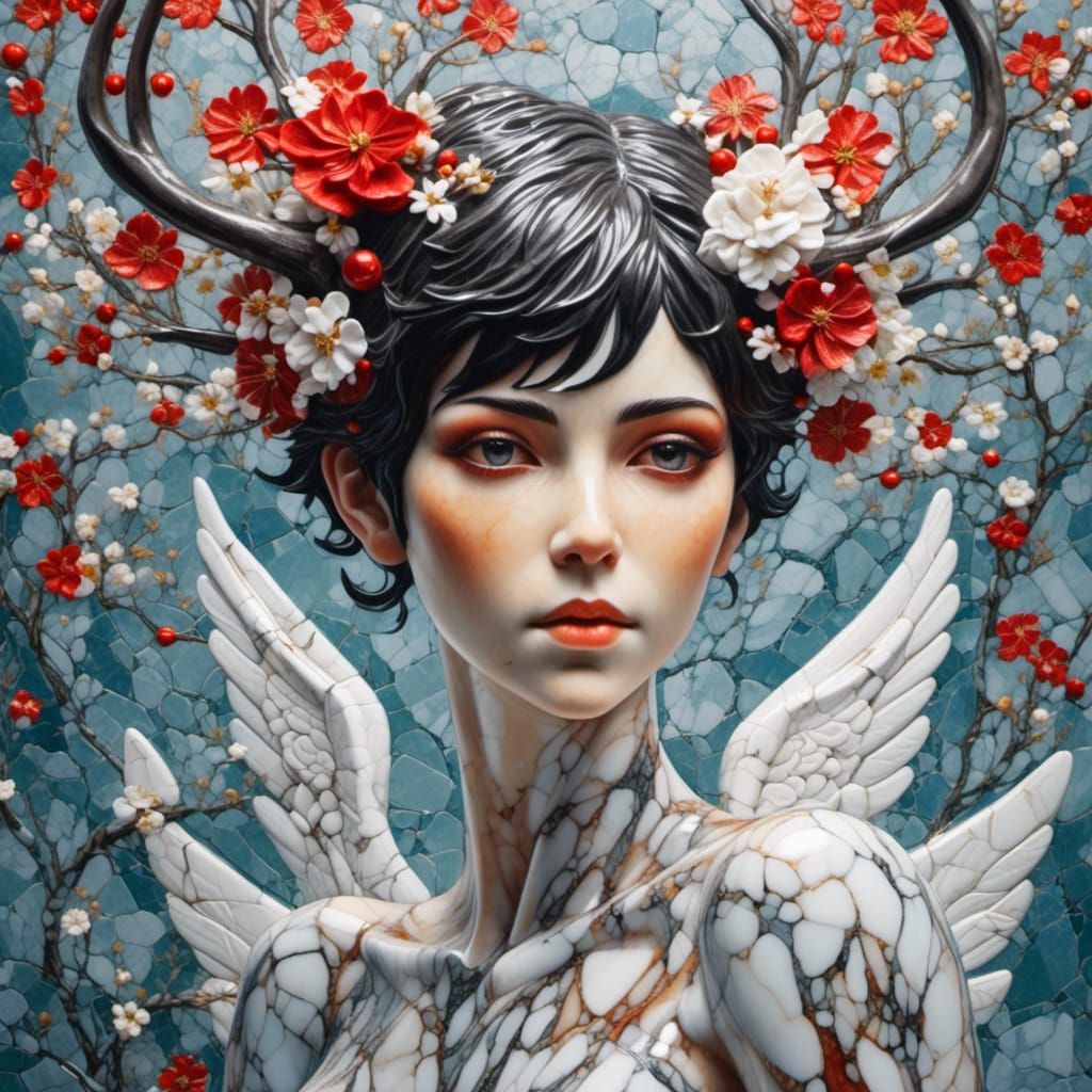 Backdoor Marble Statue