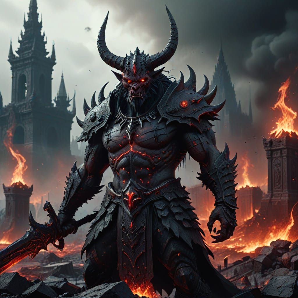 Mehrunes Dagon in Dark Fantasy Style