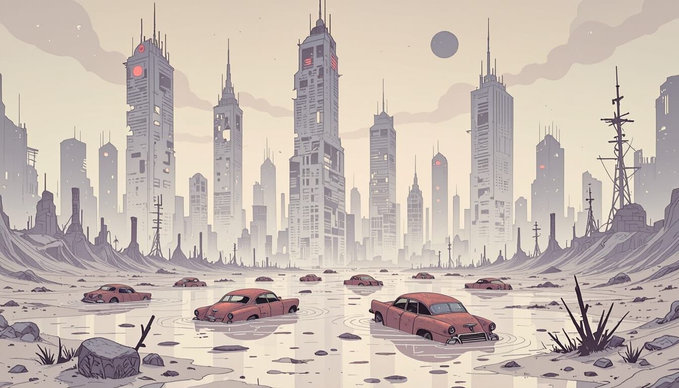 Radioactive Underwater City in Sci-Fi Style