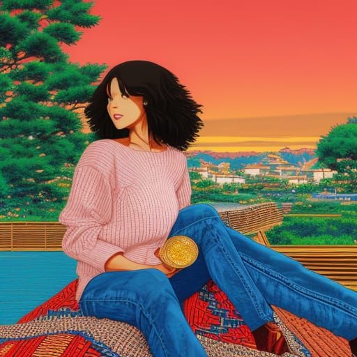 Anime Style Portrait of Two Young Women