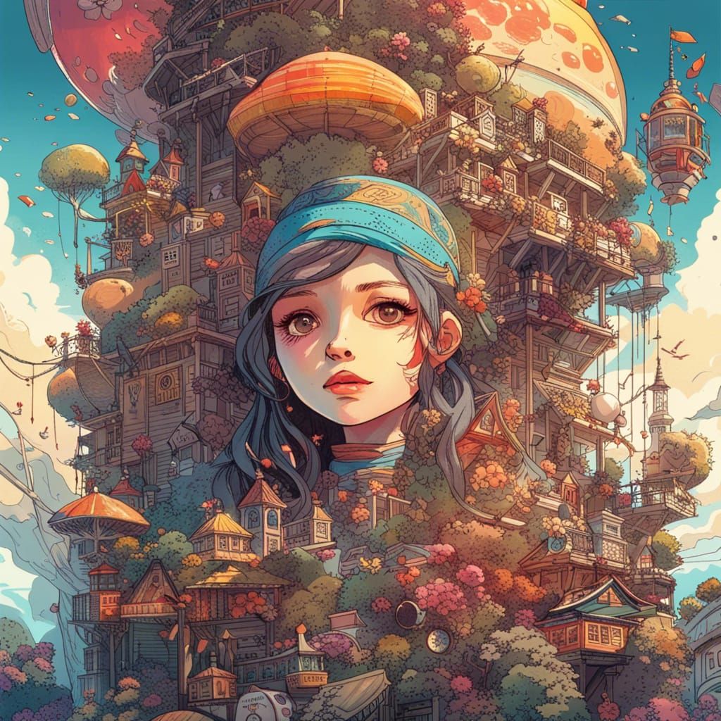 Seagull Hummingbird Hybrid Collage Illustration