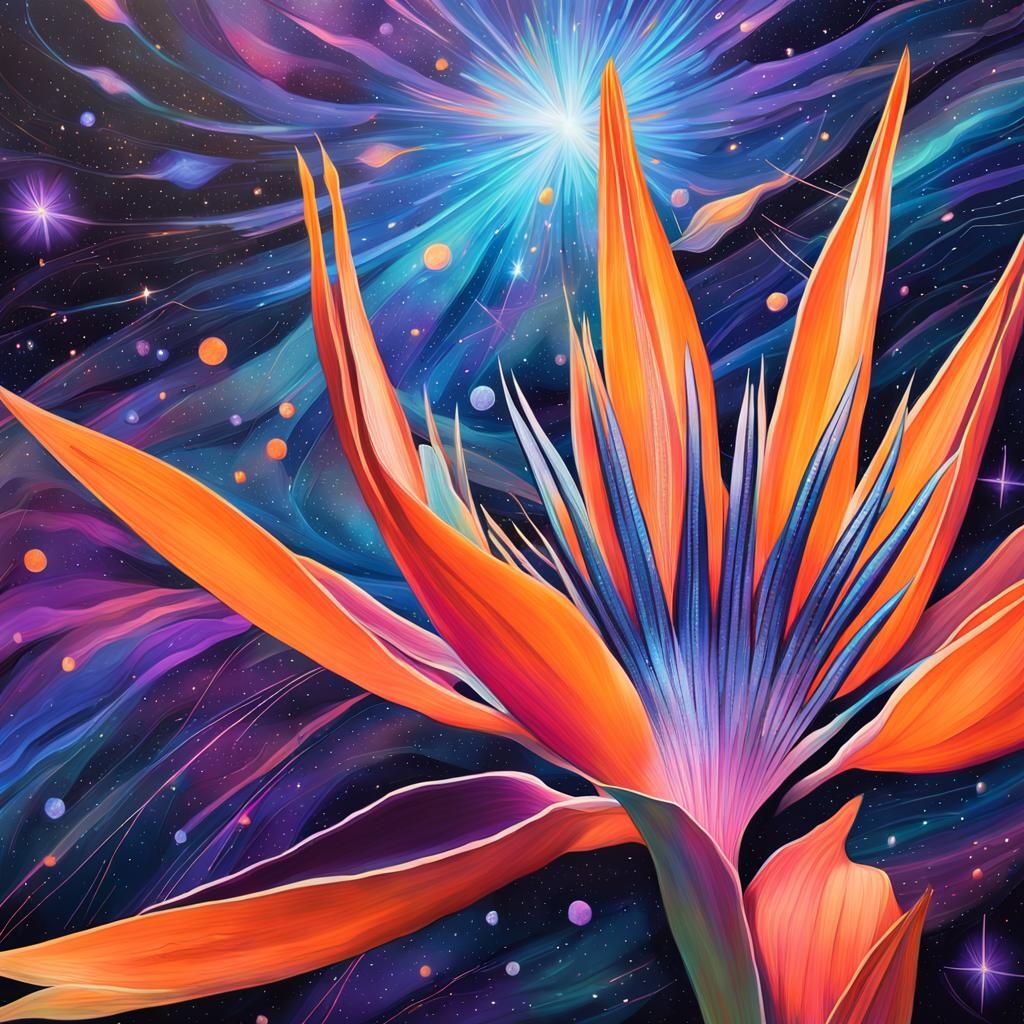 Astral Strelitzia Blooming in the Multiverse