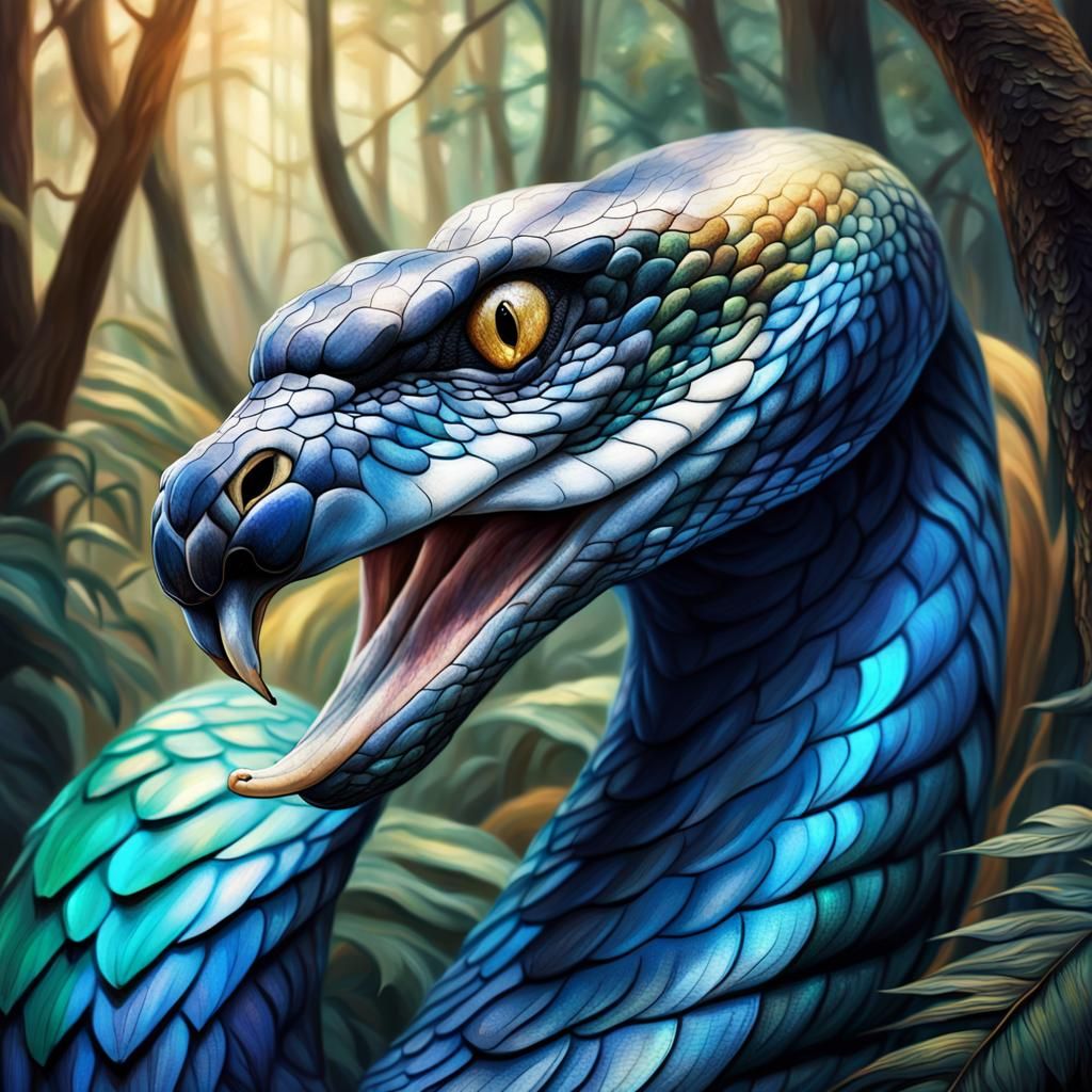 King Cobra Swan Hybrid in Mystical Forest