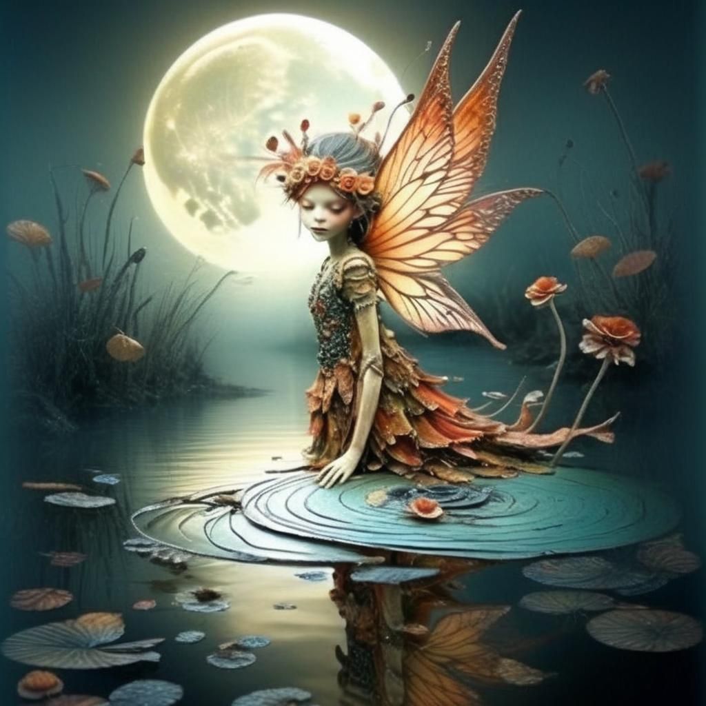 Bioluminescent Autumn Fairy Dance in Digital Art Style