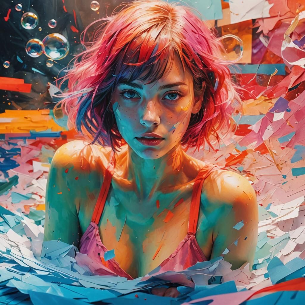 Girl of Paper: Intricate Photorealistic Digital Art