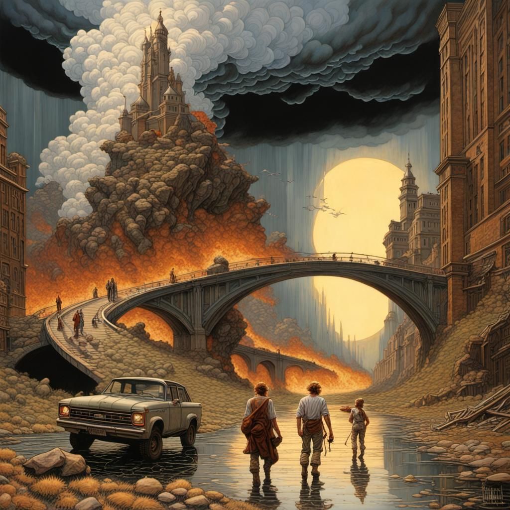 Epic Dark Fantasy Battle in Hyperrealistic Style