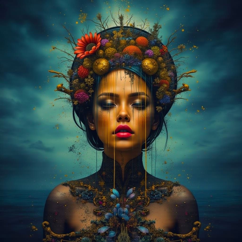 Surreal Dystopian Scene in Dark Illusion Style