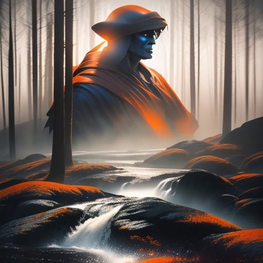 Moody Close-Up of Lone Figure in Cinematic Style