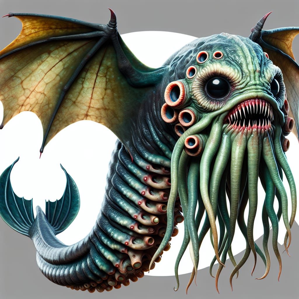 Cthulhu-Lamprey Hybrid: A Lovecraftian Horror Creature