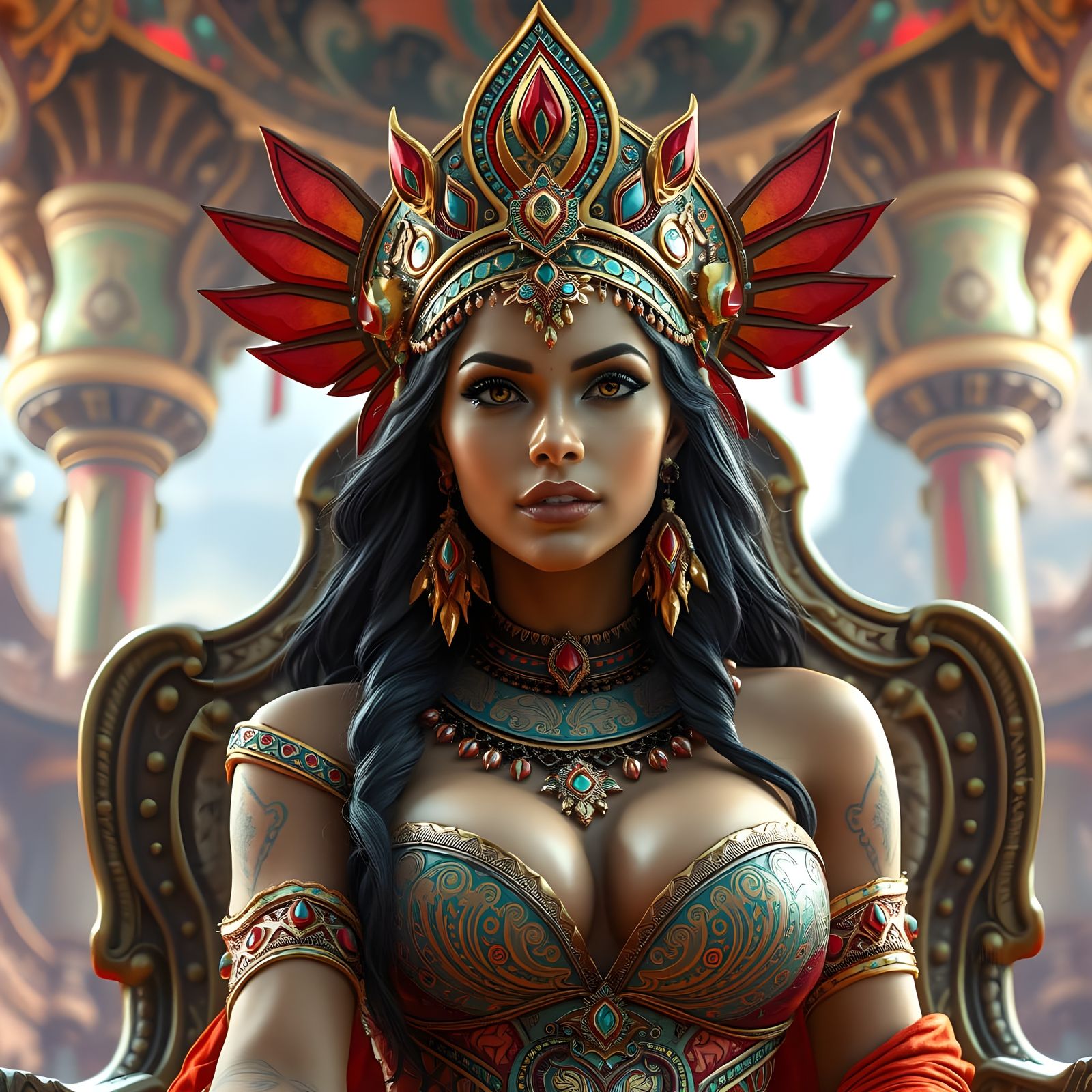 Dejah Thoris, Martian Princess on Throne