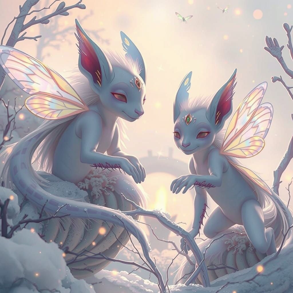 Firefly in Snowglobe: Digital Anime Fantasy Art