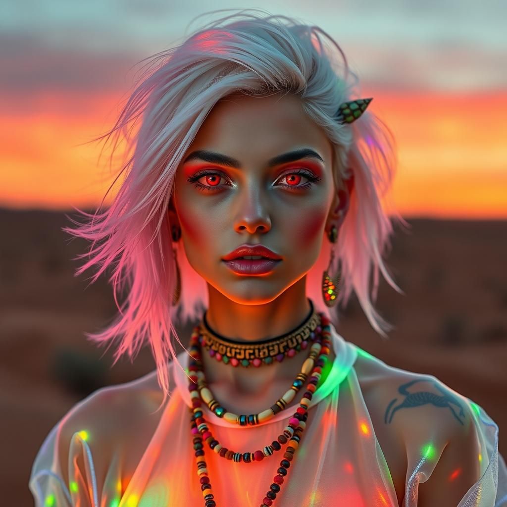 Changeling Woman with Transparent Skin in Crimson Desert