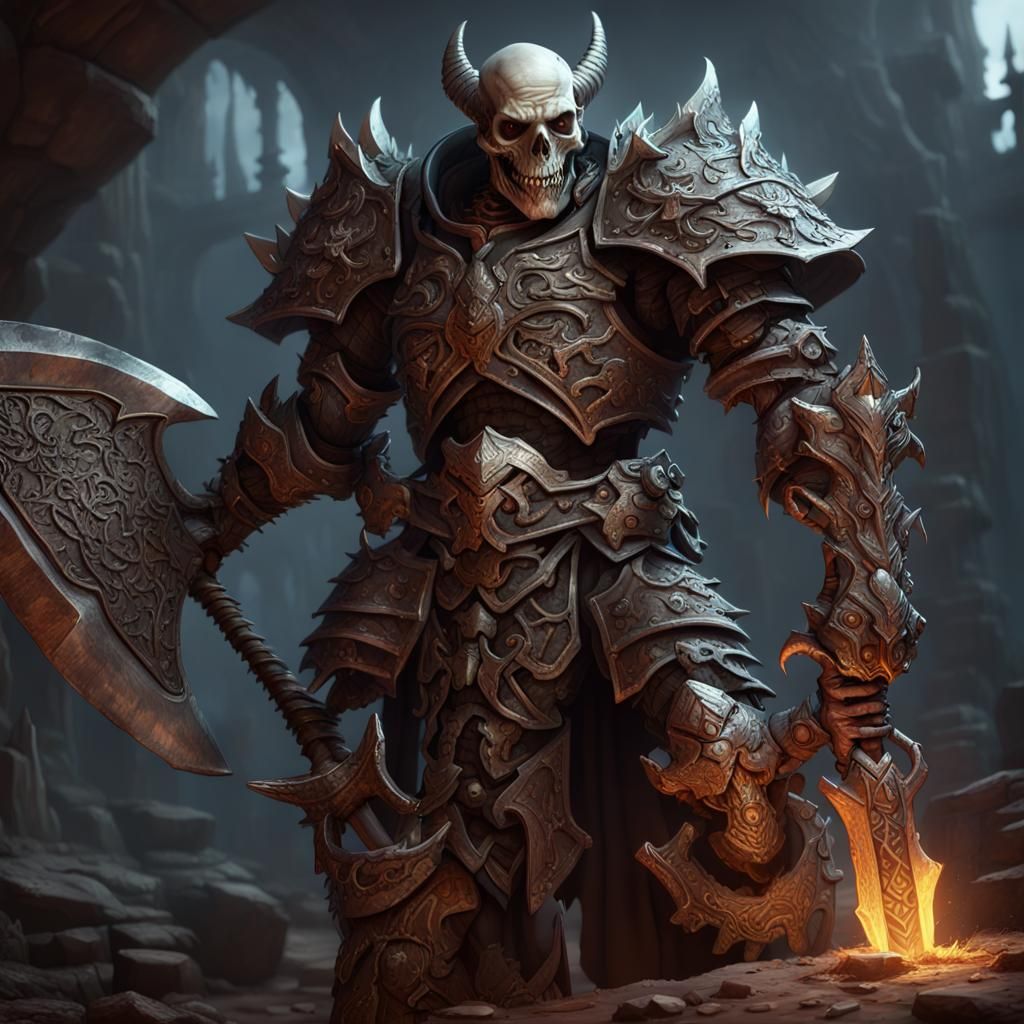 Half-Ogre Dragon Paladin in Dark Fantasy Style