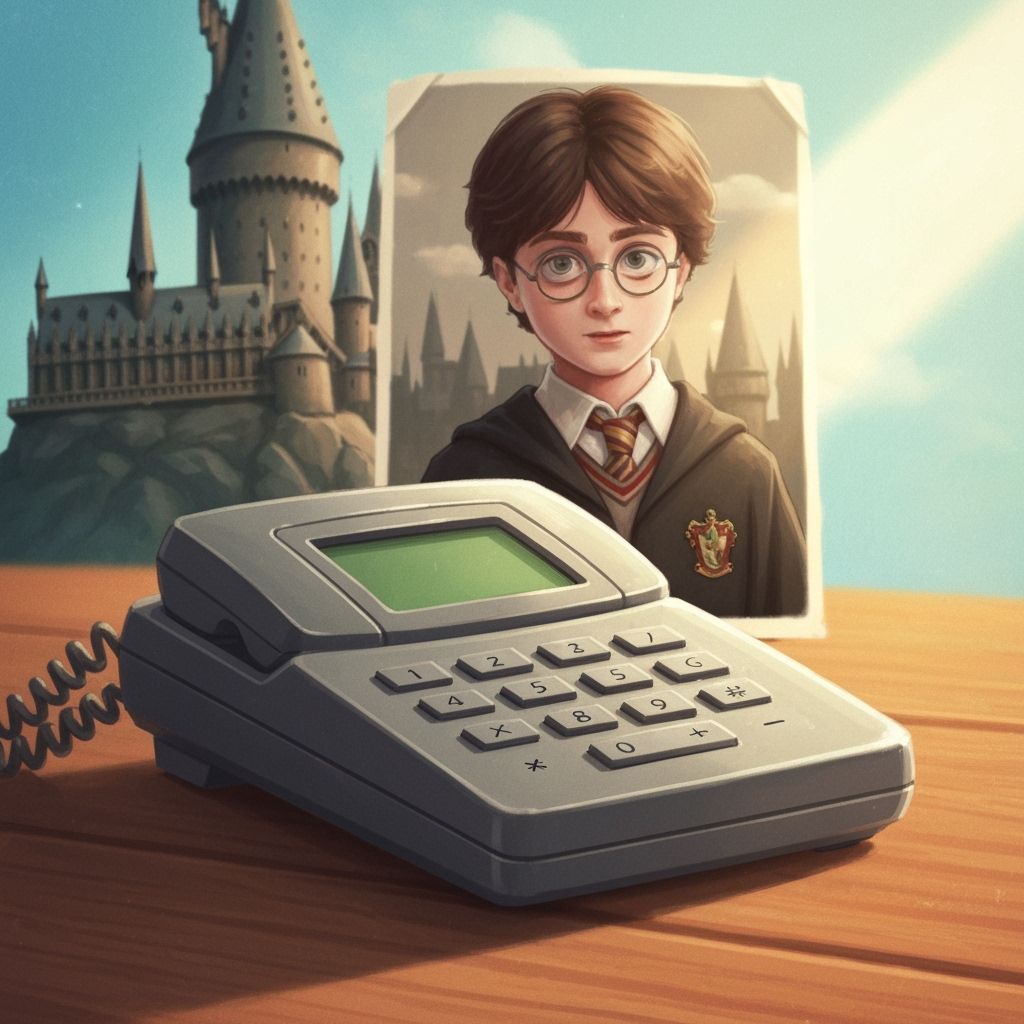 Vintage Nokia Phone with Harry Potter Photo Background