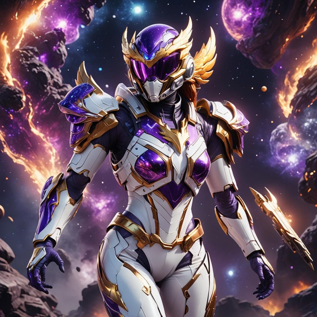 Phoenix Space Ranger in Cosmic Suit: 3D Game Art