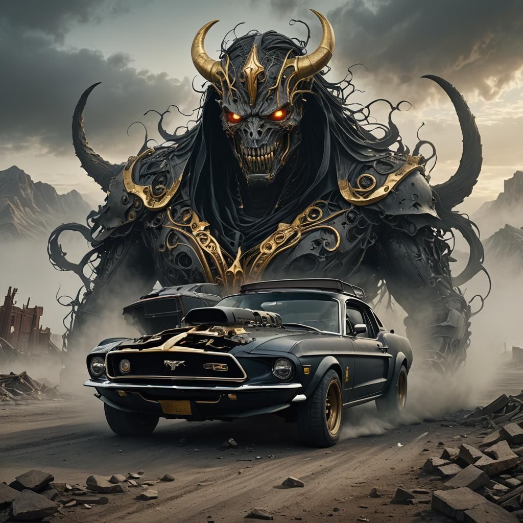 McDonald's Mustang in Dark Fantasy Digital Art