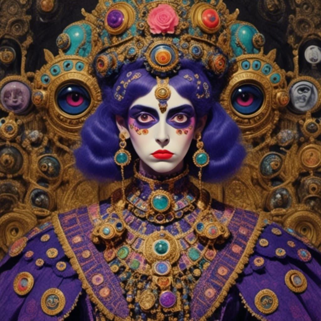 Monkey Queen in Oil Painting Style